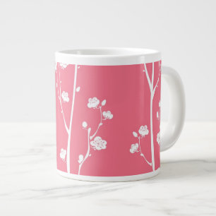 Oriental plum blossom pattern giant coffee mug