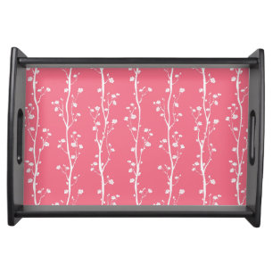 Oriental plum blossom pattern serving tray