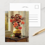 Oriental Poppy and Coleus | Jessica Hayllar Postcard<br><div class="desc">Oriental Poppy and Coleus in a Cloisonné Vase by British artist and painter Jessica Hayllar. The fine art painting depicts an interior still life with a beautiful floral arrangement in a vase. 

Use the design tools to add custom text or personalize the image.</div>