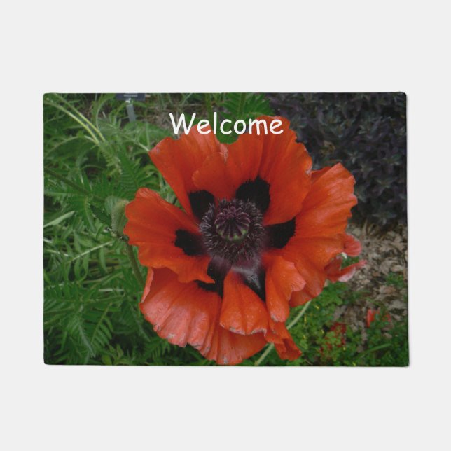 Oriental poppy   doormat (Front)