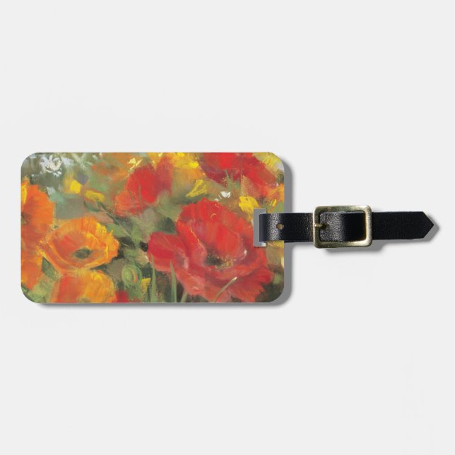 Oriental Poppy Field Luggage Tag (Front Horizontal)