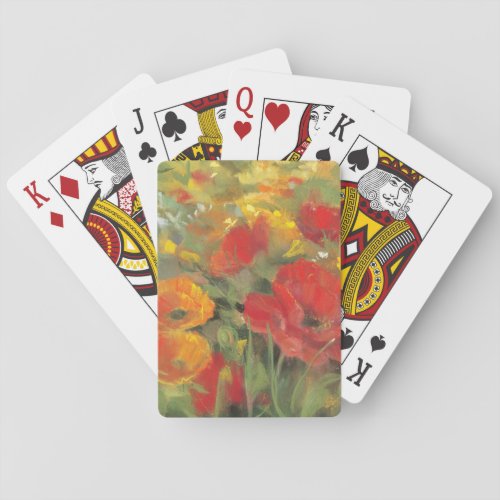 Oriental Poppy Field Poker Cards