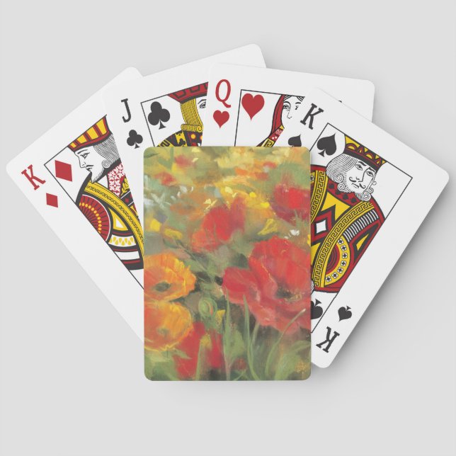 Oriental Poppy Field Poker Cards (Back)