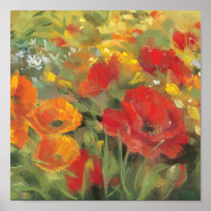Oriental Poppy Field Poster