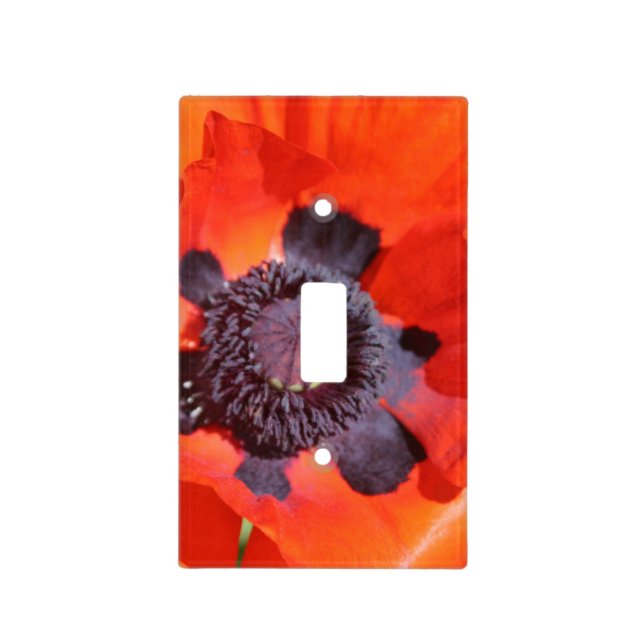 Oriental Poppy Flower Light Switch Cover (Front)