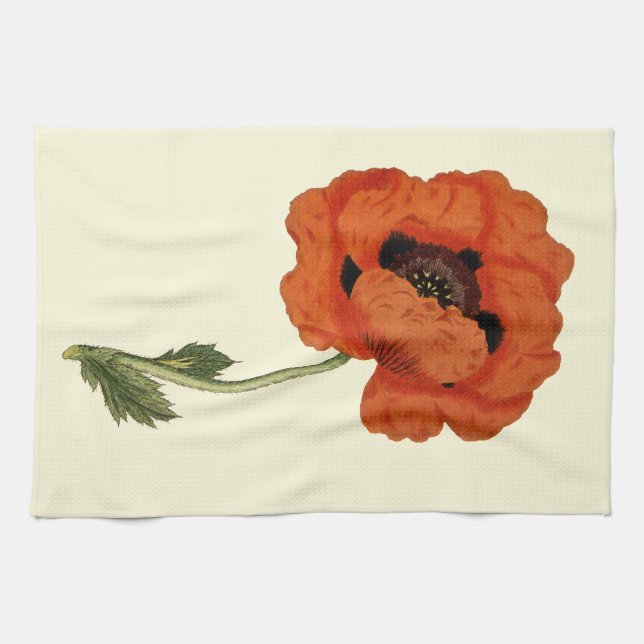 Oriental Poppy Kitchen Kitchen Towel (Horizontal)
