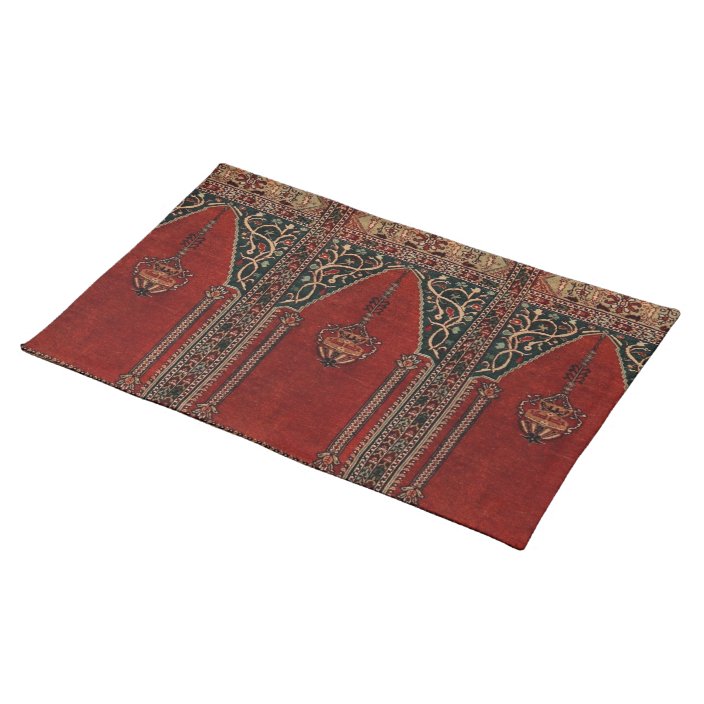Oriental Prayer Rug design Mosque motif Cloth Placemat
