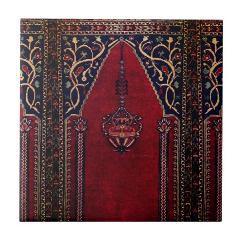 Oriental Prayer Rug design no2 _ Mosque motif   Ceramic Tile