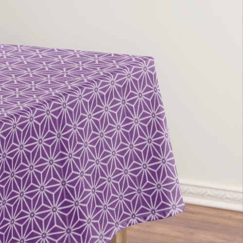 Oriental Purple Ayame Asanoha Japan Pattern Art Tablecloth