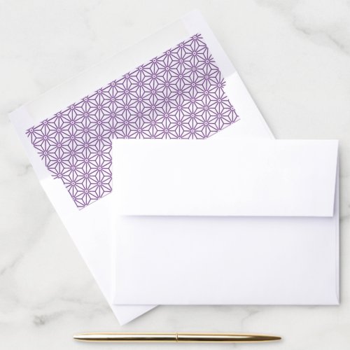 Oriental Purple Ayame Asanoha Japan Pattern Envelope Liner