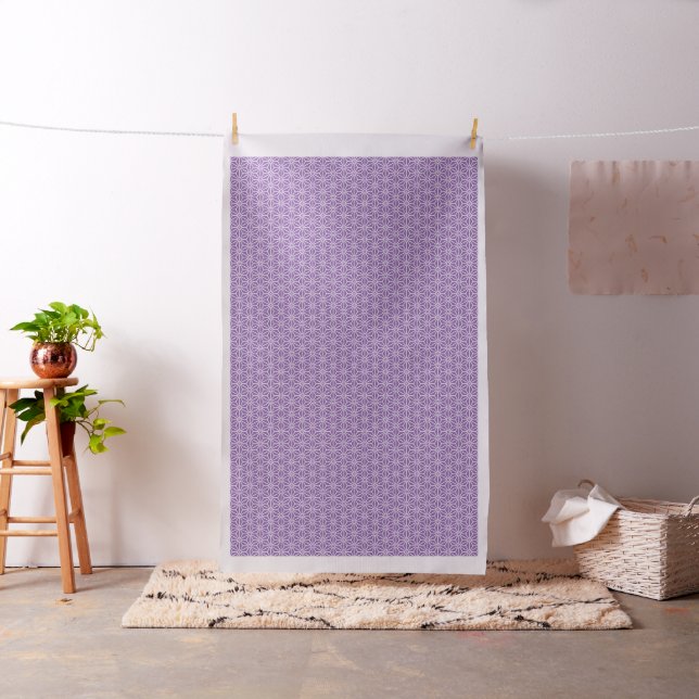 Oriental Purple Ayame Asanoha Japan Pattern Fabric (In Situ)