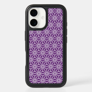 Oriental Purple Ayame Asanoha Japan Pattern iPhone 16 Case