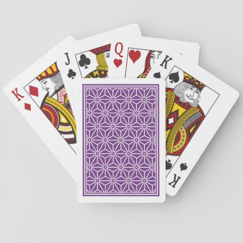 Oriental Purple Ayame Asanoha Japan Pattern Playing Cards
