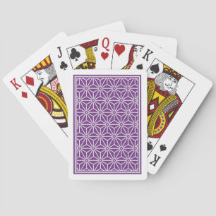 Oriental Purple Ayame Asanoha Japan Pattern Poker Cards