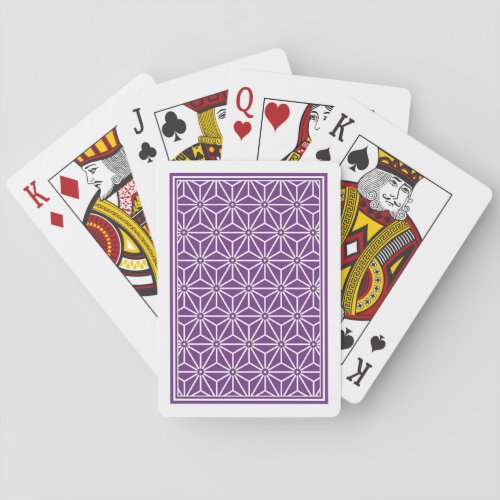 Oriental Purple Ayame Asanoha Japan Pattern Poker Cards