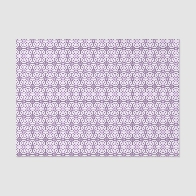 Oriental Purple Ayame Asanoha Japanese Oriental Tissue Paper (Front)