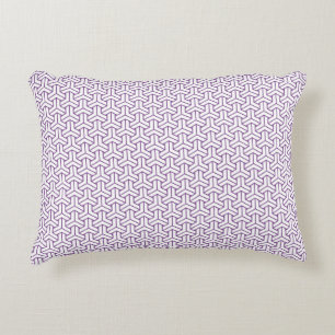 Oriental Purple White Ayame Japan Bishamon Pattern Accent Pillow