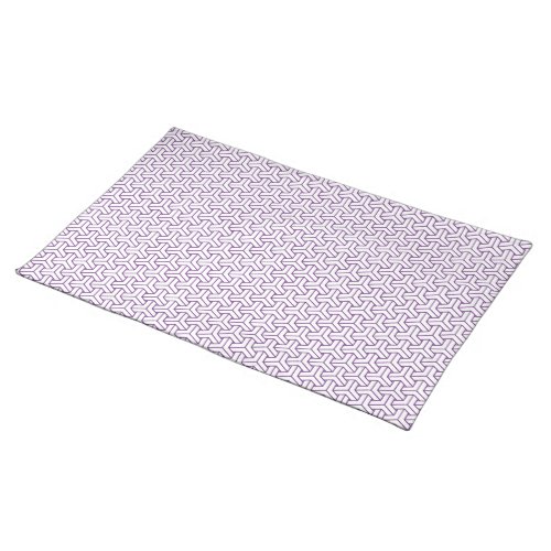 Oriental Purple White Ayame Japan Bishamon Pattern Cloth Placemat