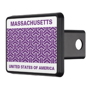 Oriental Purple White Ayame Japan Bishamon Pattern Hitch Cover