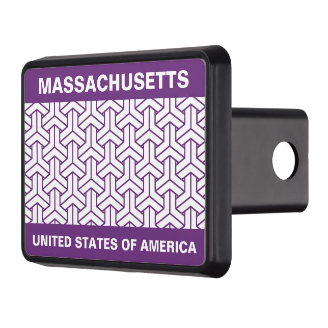 Oriental Purple White Ayame Japan Bishamon Pattern Hitch Cover (Left)