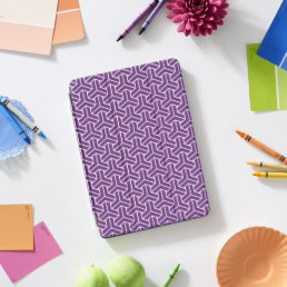 Oriental Purple White Ayame Japan Bishamon Pattern iPad Pro Cover