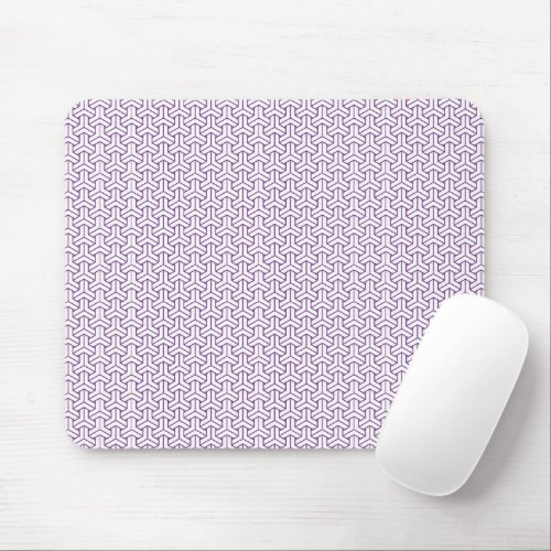 Oriental Purple White Ayame Japan Bishamon Pattern Mouse Pad