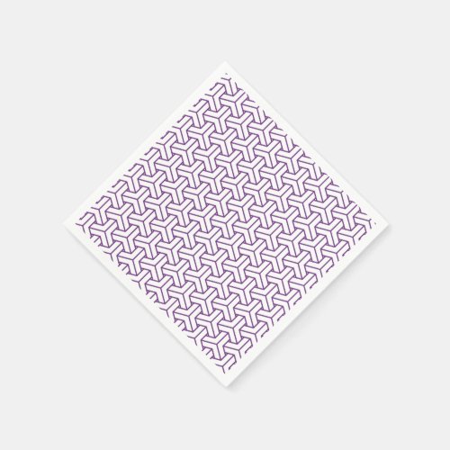 Oriental Purple White Ayame Japan Bishamon Pattern Napkins