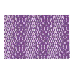 Oriental Purple White Ayame Japan Bishamon Pattern Placemat