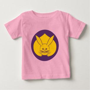 Oriental Purple Yellow Japan Rabbit Mon Art Baby T-Shirt