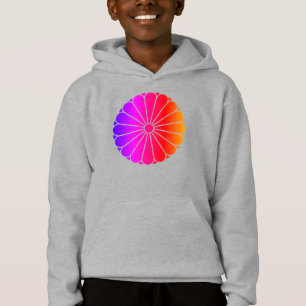 Oriental Rainbow Kiku Chrysanthemum Mon Vector Hoodie