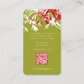Oriental Red And Green Asian Bamboo Leaves Zen Spa Business Card (Back)