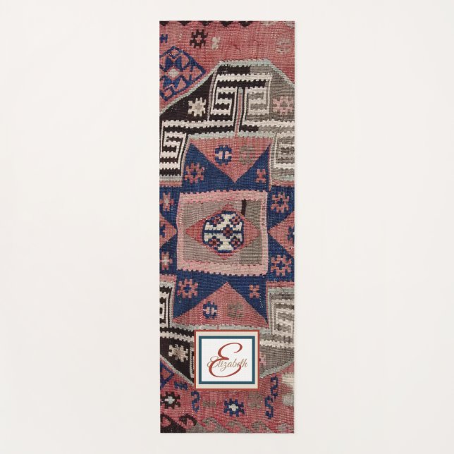 Oriental Red Carpet Rug Killim  Yoga Mat (Front)