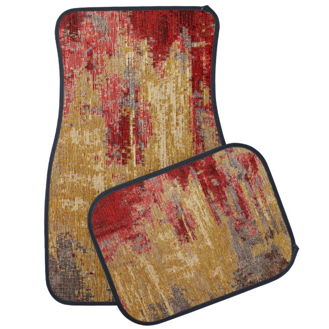 Oriental red-gold carpet texture. car floor mat (Set)