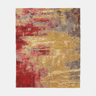 Oriental red-gold carpet texture. fleece blanket