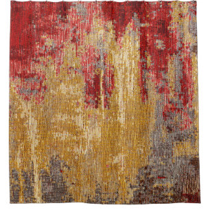Oriental red-gold carpet texture. shower curtain