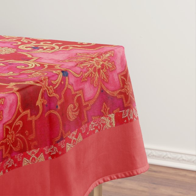 ORIENTAL Red Golden Pattern - Tablecloth (In Situ)