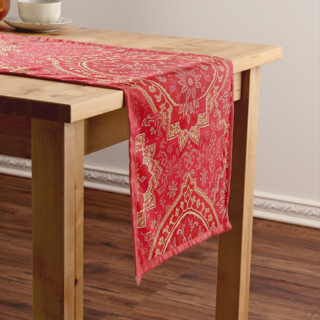 ORIENTAL Red Golden Pattern - Tablecloth, Runner (In Situ)
