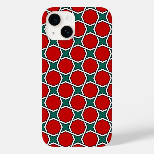 Oriental Red Green Arabic Egypt Geometric Pattern Case_Mate iPhone 14 Case