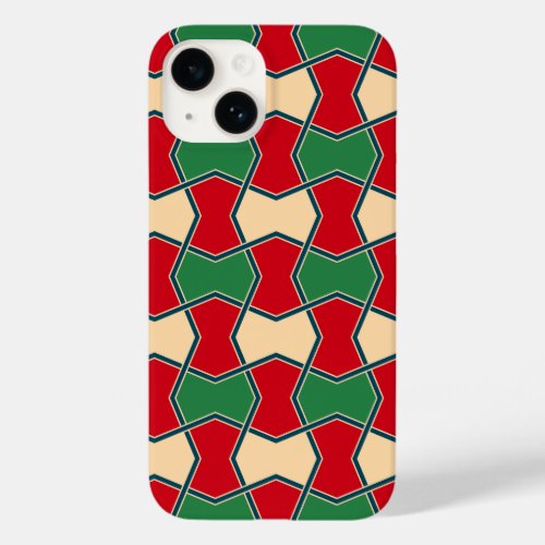 Oriental Red Green Bow Tie Geometric Pattern Case_Mate iPhone 14 Case