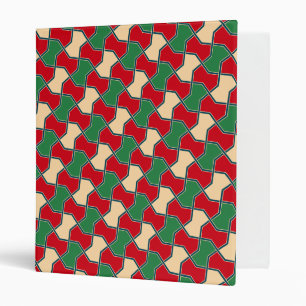 Oriental Red Green Bow Tie Geometric Vector Art 3 Ring Binder