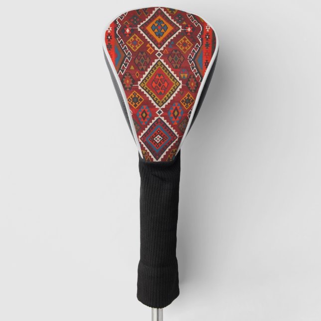 Oriental Red Persian Turkish Rug Golf Head Cover (Front)