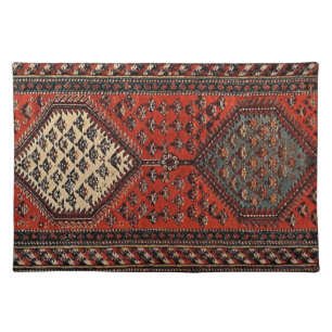Oriental red runner pattern cloth placemat
