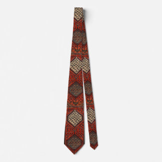Oriental red runner pattern neck tie