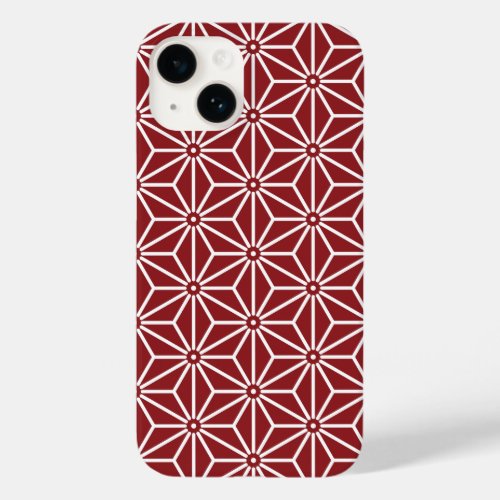 Oriental Red Shinshu Asanoha Japan Pattern Case_Mate iPhone 14 Case