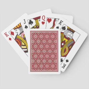 Oriental Red Shinshu Asanoha Japan Pattern Poker Cards