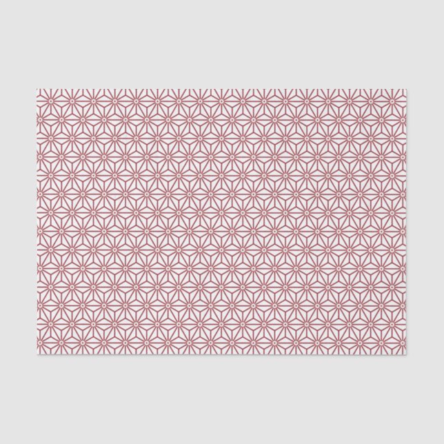 Oriental Red Shinshu Asanoha Japan Pattern Tissue Paper (Front)