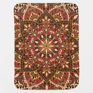 Oriental Red: Vintage Floral Carpet Baby Blanket