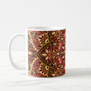 Oriental Red: Vintage Floral Carpet Coffee Mug