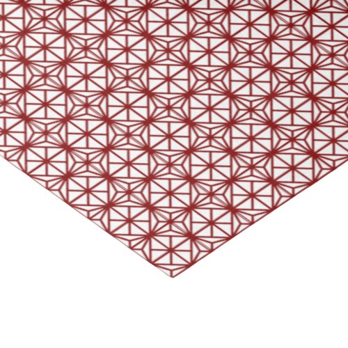 Oriental Red White Asanoha Variation Pattern Tissue Paper