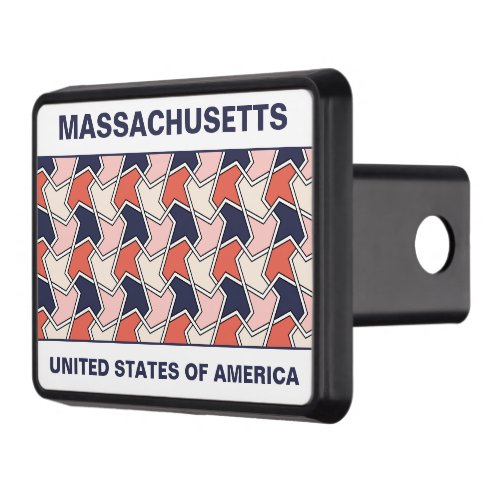 Oriental Red White Blue Geometric Arrows Art Hitch Cover